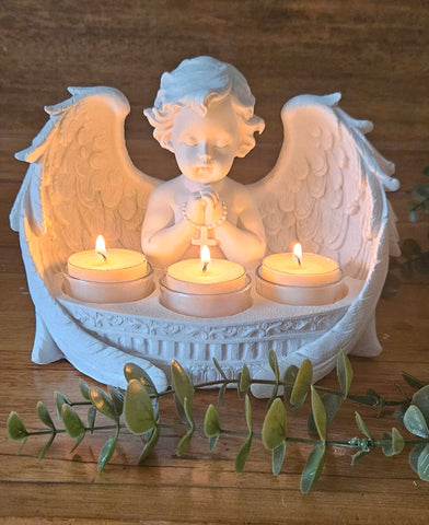 Praying Cherub Angel Tealight Holder