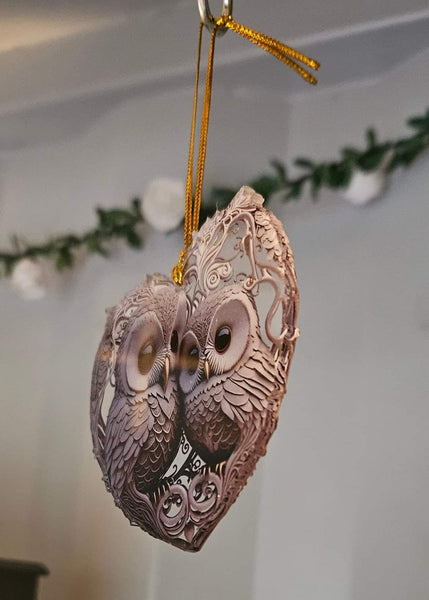 Christmas Hanging Owl Decorations in 2D