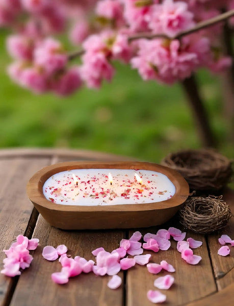Wooden Dough Bowl Soy Candle