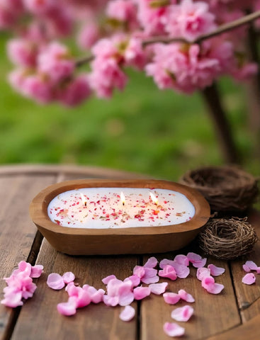 Wooden Dough Bowl Soy Candle