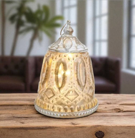 Vintage Gold/Wash Style LED Lantern