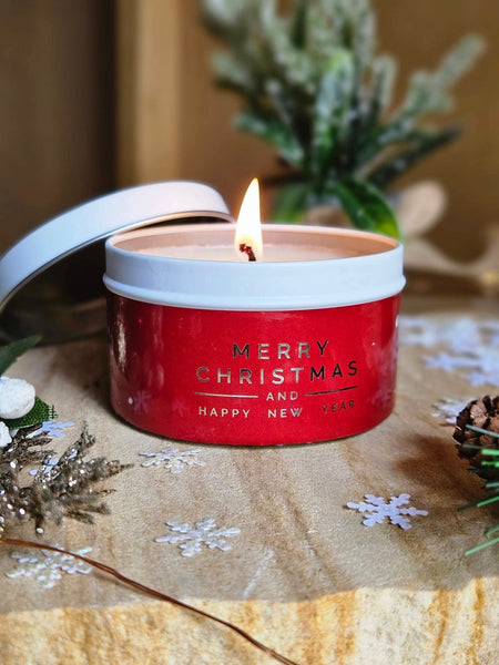 Christmas Soy Candle Tins - Traditional Style Tins