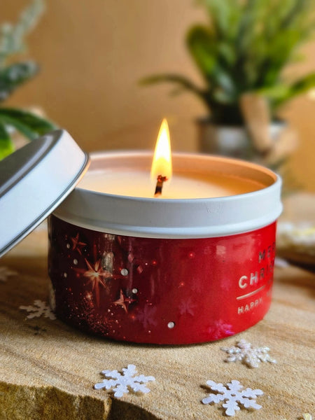 Christmas Soy Candle Tins - Traditional Style Tins