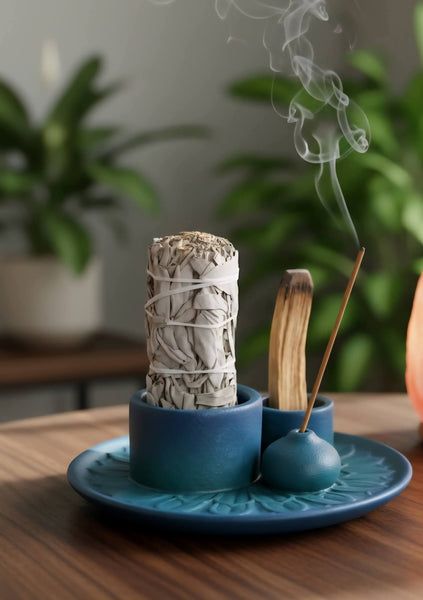 Ceramic Style Incense, Smudge Stick and Palo Santo Holder