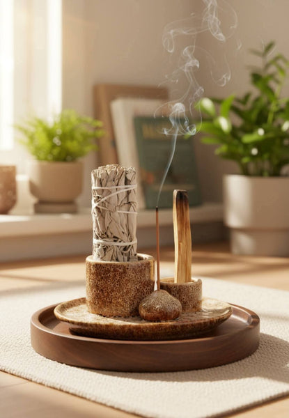 Ceramic Style Incense, Smudge Stick and Palo Santo Holder