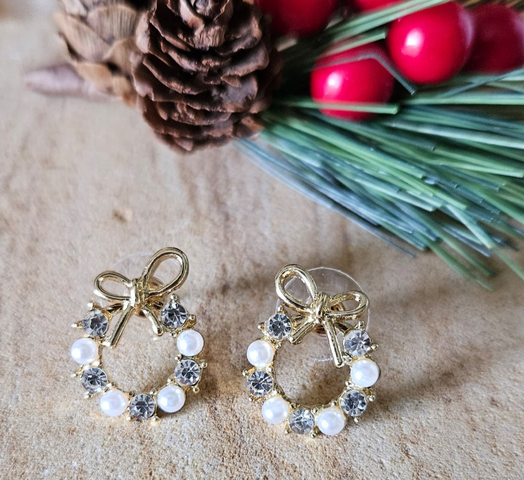 Christmas Wreath Design Earrings