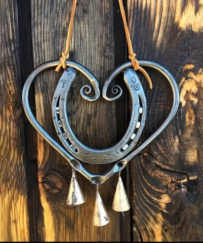 Horseshoe and Loveheart Design Hanging Windchimes