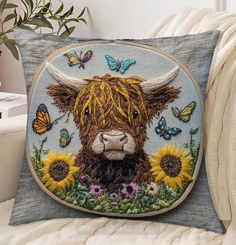 Cushion Cover - Highland Cow Design