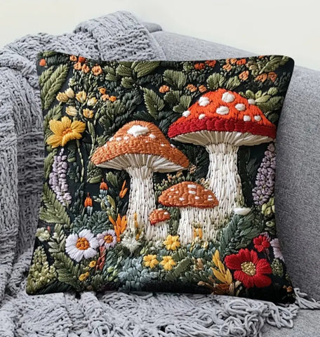 Cushion Cover - Four Mushrooms Design