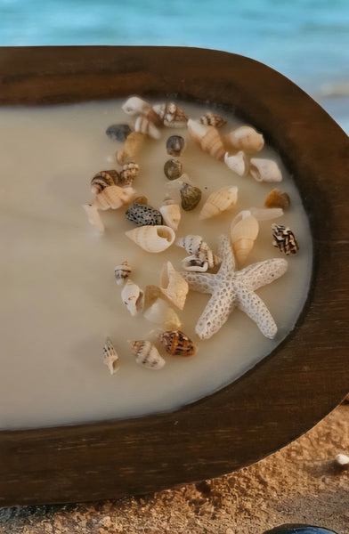 Wooden Dough Bowl Soy Candle