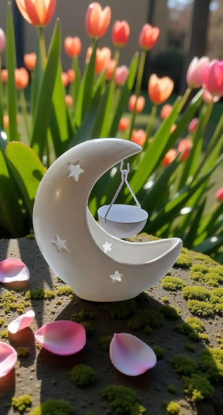 Crescent Moon and Star Design Tealight Oil Burner