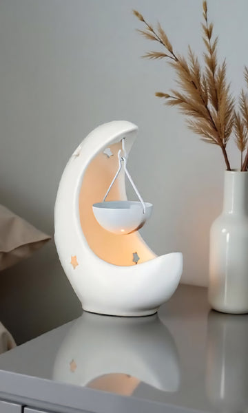 Crescent Moon and Star Design Tealight Oil Burner