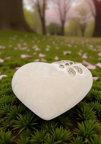 Garden Heart Stone with Dragonfly Design