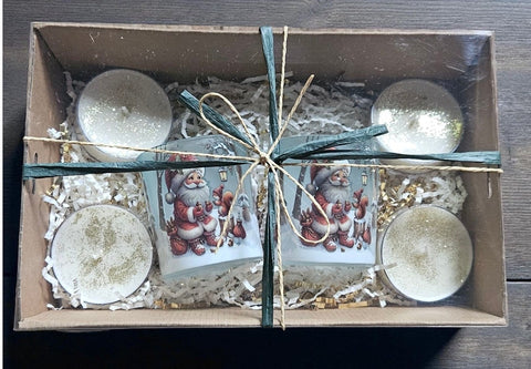 Christmas Hamper - Forest Friends Votives and 4 Maxi Tealights