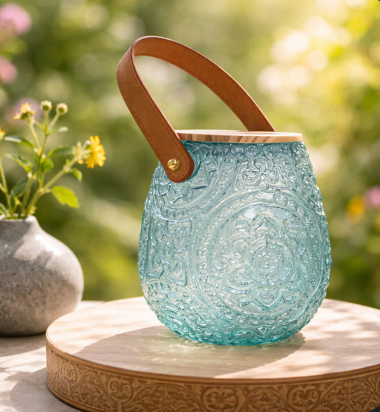 Bloom Style Large Size Soy Candle with Leather Handle