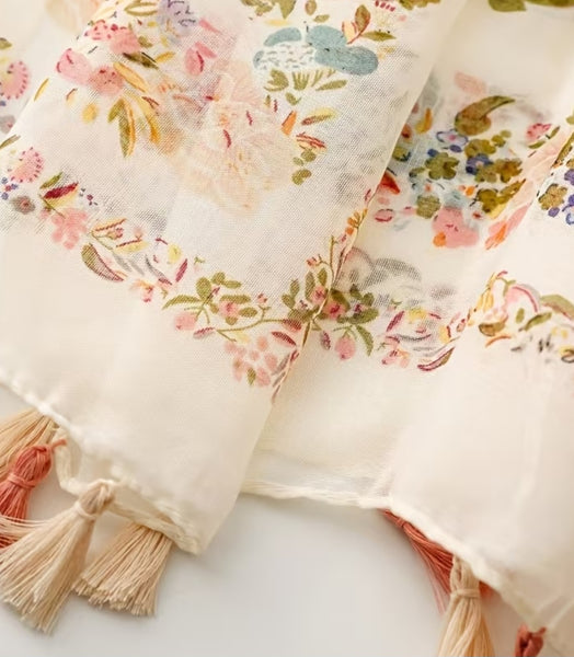 Bohemian Floral Print Scarf