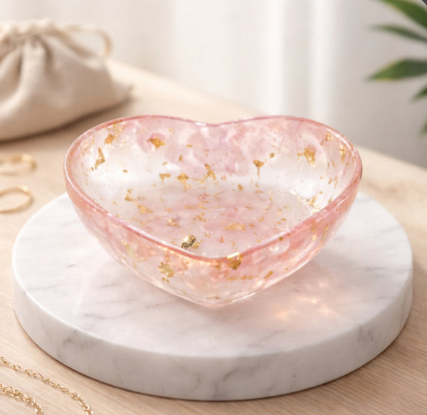 Resin Love Heart Jewellery Dishes