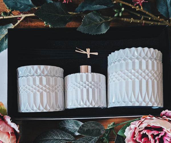 Mandala Style Soy Candles and Reed Diffuser Gift Box Set