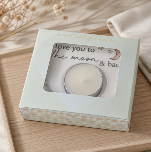 I love you too the moon and back Tealight Holder