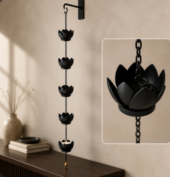 Rainchain Lotus Flower Design 2 Black
