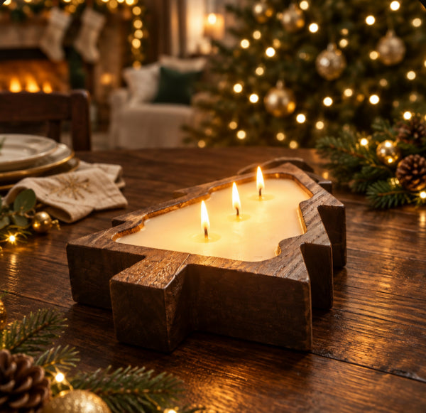 Christmas Wooden Tree Soy Candle