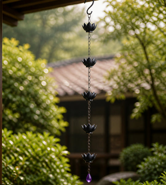 Rainchain Lotus Flower Design 2 Black