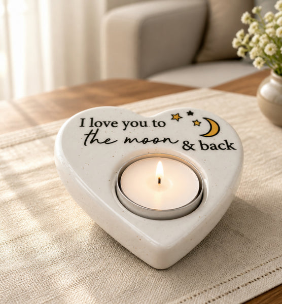 I love you too the moon and back Tealight Holder